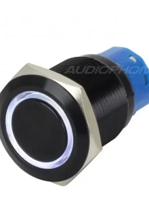 Interrupteur Aluminium Anodisé avec Cercle Lumineux Blanc 1NO1NC 250V 5A Ø19mm Noir | Nouveau chez nous