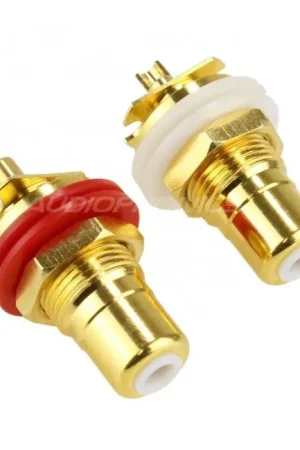 EIZZ EZ-102 Embase RCA vissage extérieur plaqué Or 24k (La paire) - Nouvel arrivage