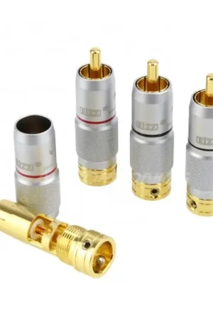 Qualité supérieure | EIZZ EZ-203 Connecteurs RCA Cuivre Tellurium plaqué Or Ø9mm (Set x4)