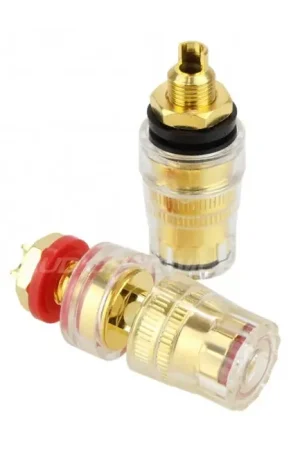 EIZZ EZ-304 Borniers isolés plaqué Or Ø18mm x 42mm (La paire) | Nouveau au catalogue