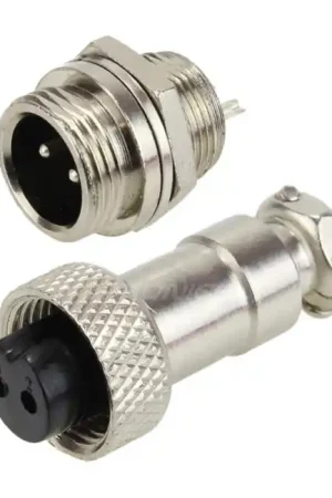 Bientôt épuisé | Connecteur aviation GX12 verouillable 2 pôles 300V 5A Ø5mm
