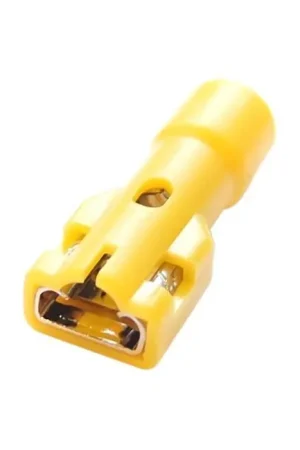 Fin de série | FURUTECH FT-210 (G) Cosse Plate Femelle Isolée Cuivre OFC Plaqué Or 6.6mm Jaune (x10)