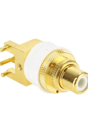 WBT-0234 Embase RCA pour PCB à souder Cuivre OFC plaqué Or Blanc (Unité) - Réduction