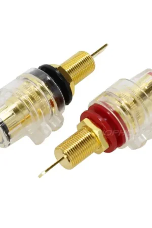 Économisez maintenant - ELECAUDIO BP-208 Bornier isolé acrylique Plaqué Or 24K (La paire)