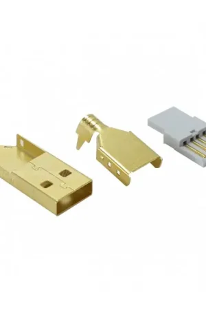 Dépêchez-vous | Connecteur USB mâle Type A DIY Plaqué Or 3µ