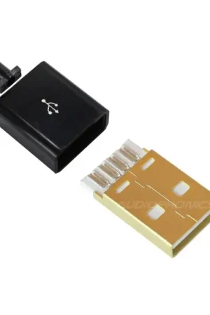 Connecteur USB mâle Type A DIY doré noir - Offre exclusive