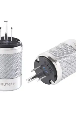 FURUTECH FI-50M NCF (R) Connecteur Secteur US Type B NEMA 5-15 Plaqué Rhodium Carbone Ø20mm - Recommandé