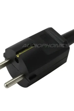 Connecteur Secteur Schuko Type E/F 250V 16A Ø8mm Noir | Paiement sécurisé
