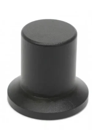 Disponible à la commande | Bouton Aluminium Axe Méplat 30x28x20mm Ø6mm Noir