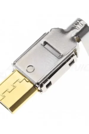 Nouveau en boutique - Connecteur Micro USB Mâle Plaqué Or avec Coque