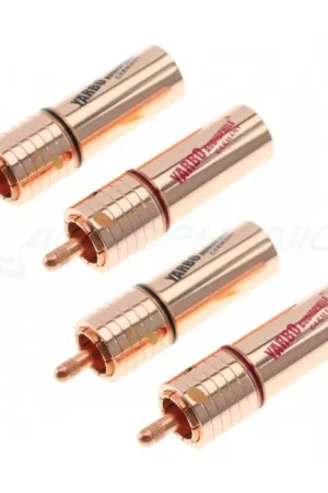 YARBO RCA-012BW Connecteurs RCA Mâles Plaqués Cuivre Or 24k Ø8.5mm (Set x4) - Recommandé