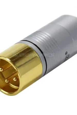 EIZZ EZ-206 Connecteur XLR Mâle 3 Pôles PTFE Plaqué Or Ø9mm Noir (Unité) | Prix avantageux