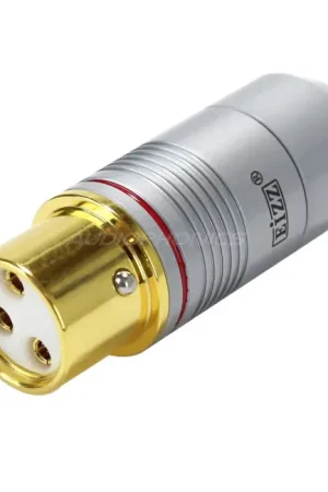 EIZZ EZ-206 Connecteur XLR Femelle 3 Pôles PTFE Plaqué Or Ø9mm Rouge (Unité) - Dernier arrivage