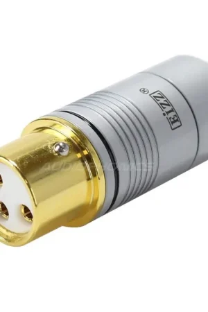 EIZZ EZ-206 Connecteur XLR Femelle 3 Pôles PTFE Plaqué Or Ø9mm Noir (Unité) - Promo exceptionnelle