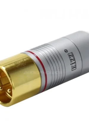EIZZ EZ-206 Connecteur XLR Mâle 3 Pôles PTFE Plaqué Or Ø9mm Rouge (Unité) | Plus que quelques articles