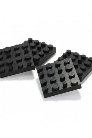 Qualité professionnelle - DYNAVOX ANTIVIBE Pieds Absorbeurs Antivibratoires Carrés Caoutchouc Noir (Set x4)