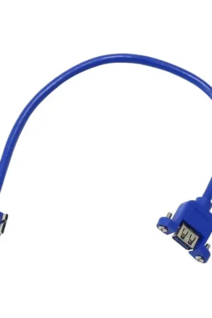 Prix usine | Passe Cloison Micro-B 3.0 Mâle vers USB-A 3.0 Femelle Bleu 0.5m
