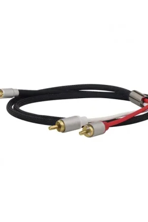 Tout juste disponible | DYNAVOX Câble de Modulation Jack 3.5mm - 2 RCA Stéréo Cuivre OFC Plaqué Or 3m