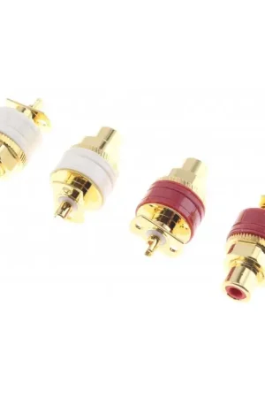 VIBORG RC-101 (G) Embases RCA Cuivre Pur Plaqué Argent / Or 24K 5µ (Set x4) - Achetez dès maintenant