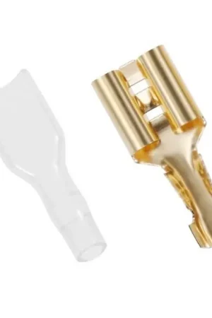 Préféré des clients | Cosse Plate Femelle Isolée Plaquée Or 6.3mm Ø3mm (x10)