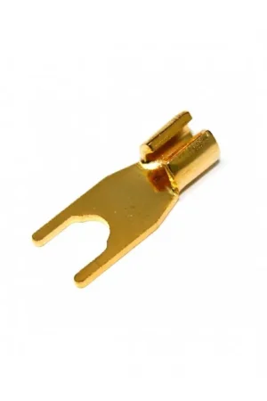 ELECAUDIO FC-104 Fourche Plate Cuivre Pur Plaqué Or 24K Ø5.8mm (Unité) - Cette semaine uniquement