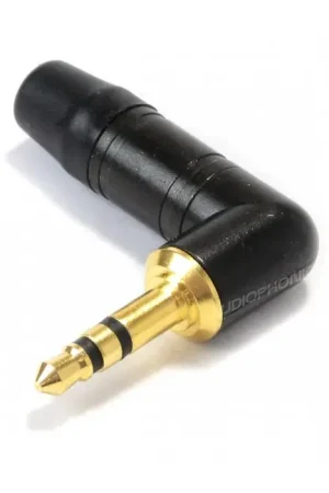 NEUTRIK NTP3RC-B Connecteur Jack 3.5mm 3 Pôles Stéréo Coudé Plaqué Or Ø4.5mm (Unité) | Prix usine