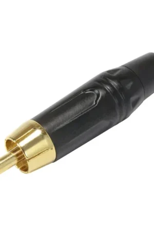Bon plan | Connecteur RCA Plaqué or Noir Ø6,5mm (Unité)