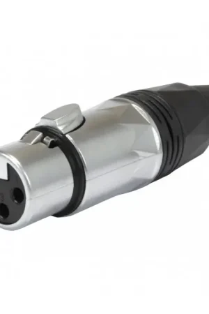 Connecteur XLR Femelle 3 Pôles Plaqué Or Ø8mm Argent (Unité) | Bon prix