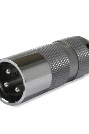 VIBORG XM-202R Connecteur XLR Mâle 3 Pôles Cuivre Pur Plaqué Rhodium Ø11mm Noir (Unité) - Offre spéciale