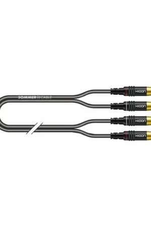 Derniers exemplaires - SOMMERCABLE ONYX 2025 Câble de Modulation Plaqué Or RCA-RCA Noir 0.5m