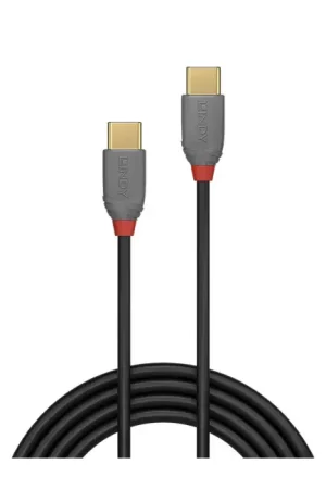 Bon plan | LINDY ANTHRA LINE Câble USB-C Mâle vers USB-C Mâle 2.0 Plaqué Or 0.5m