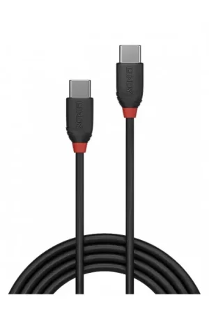Prix usine - LINDY BLACK LINE Câble USB-C 3.1 Mâle vers USB-C 3.1 Mâle SuperSpeed+ 10Gbps 3A 0.5m