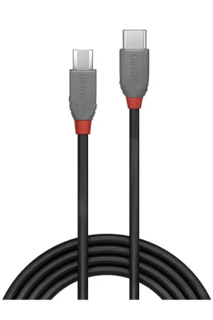 LINDY ANTHRA LINE Câble USB-C Mâle vers Micro USB Mâle 2.0 Plaqué Or 0.5m - Affaire à saisir