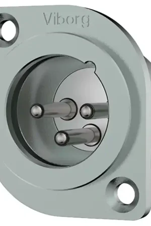 Remise - VIBORG CM201 (R) Embase XLR Mâle 3 Pôles Cuivre Pur Plaqué Argent / Rhodium (Unité)