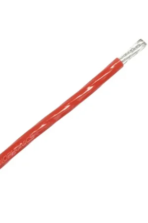 Prix exceptionnel - Fil de Câblage Cuivre / Argent 4mm² Gaine PTFE Ø3.6mm Rouge