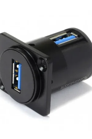 Direct fabricant | Passe Cloison Embase USB-A 3.0 Femelle vers USB-A 3.0 Femelle Noir