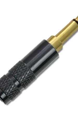 Nouveau lancement | Connecteur Jack 3.5mm Mono 2 Pôles Plaqué Or Ø4mm Noir (Unité)