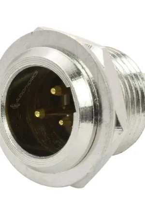 Plus que quelques pièces | Embase Mini XLR 3 Pins Mâle Plaqué Or (Unité)
