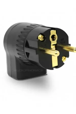 ELECAUDIO PS-24RA Connecteur Schuko Type E/F Coudé Rotatif Ajustable Cuivre Rouge Plaqué Or Ø20mm | Tout juste ajouté