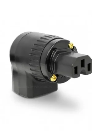 Satisfait ou remboursé - ELECAUDIO PI-24RA Connecteur IEC C15 Coudé Rotatif Ajustable Red Copper Plaqué Or Ø20mm
