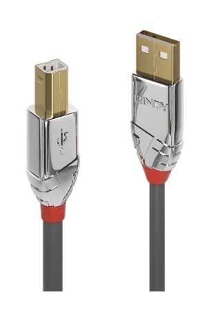 Prix spécial | LINDY CROMO LINE Câble USB-A Mâle vers USB-B Mâle 2.0 Plaqué Or 1m