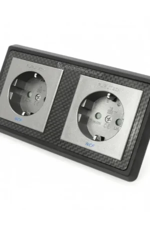 Tout juste disponible - FURUTECH FT-SWS-D NCF (R) Embase Secteur Murale Double Schuko Type F Cuivre Plaqué Rhodium NCF
