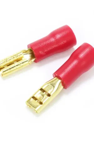 MUNDORF 2.8G Cosse Plate Femelle Isolée Plaquée Or 2.8mm 0.5-1.5mm² Rouge (x10) - Offre limitée