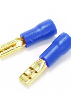Prix spécial | MUNDORF 2.8G Cosse Plate Femelle Isolée Plaquée Or 2.8mm 1.5-2.5mm² Bleu (x10)