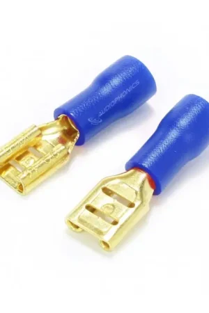 Très populaire - MUNDORF 4.8G Cosse Plate Femelle Isolée Plaquée Or 4.8mm 1.5-2.5mm² Bleu (x10)
