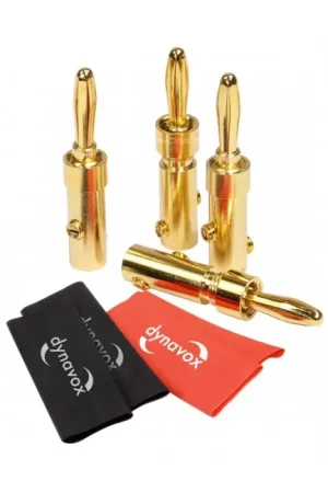 Promotion | DYNAVOX Fiches Bananes Plaquées Or Ø4mm (Set x4)