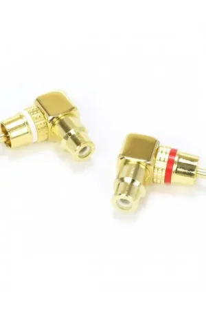 Prix choc - DYNAVOX Adaptateurs RCA Coudés 90° Plaqués Or (La paire)