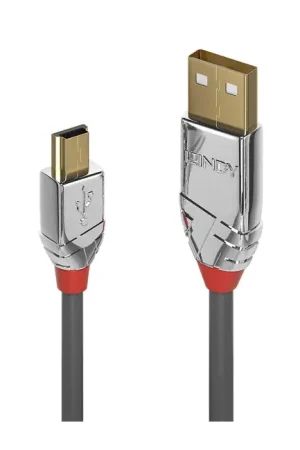 LINDY CROMO LINE Câble USB-A Mâle vers Mini USB-B Mâle 2.0 Plaqué Or 1m | Stock presque épuisé