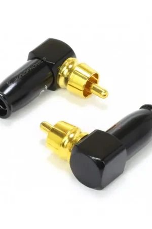 Promotion - Connecteur RCA Coudé 90° Plaqué Or Ø6mm (La paire)
