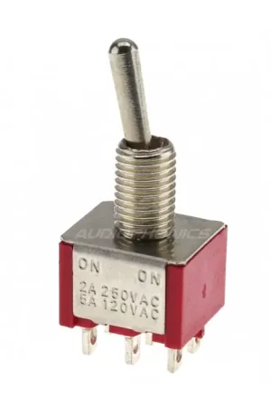 Interrupteur à Bascule 2 Pôles 2 Positions ON-ON DPDT 250V 2A / 120V 5A Rouge - Prix choc